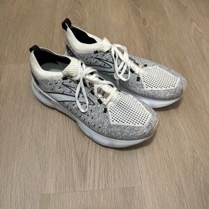 Brooks White and Gray Athletic Shoes